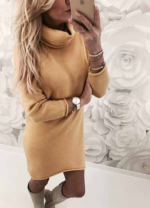 Robe Pull à Longues Manches