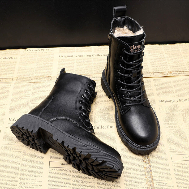 Bottes d'Hiver en Cuir Noir : Chaleur et Style pour l'Hiver