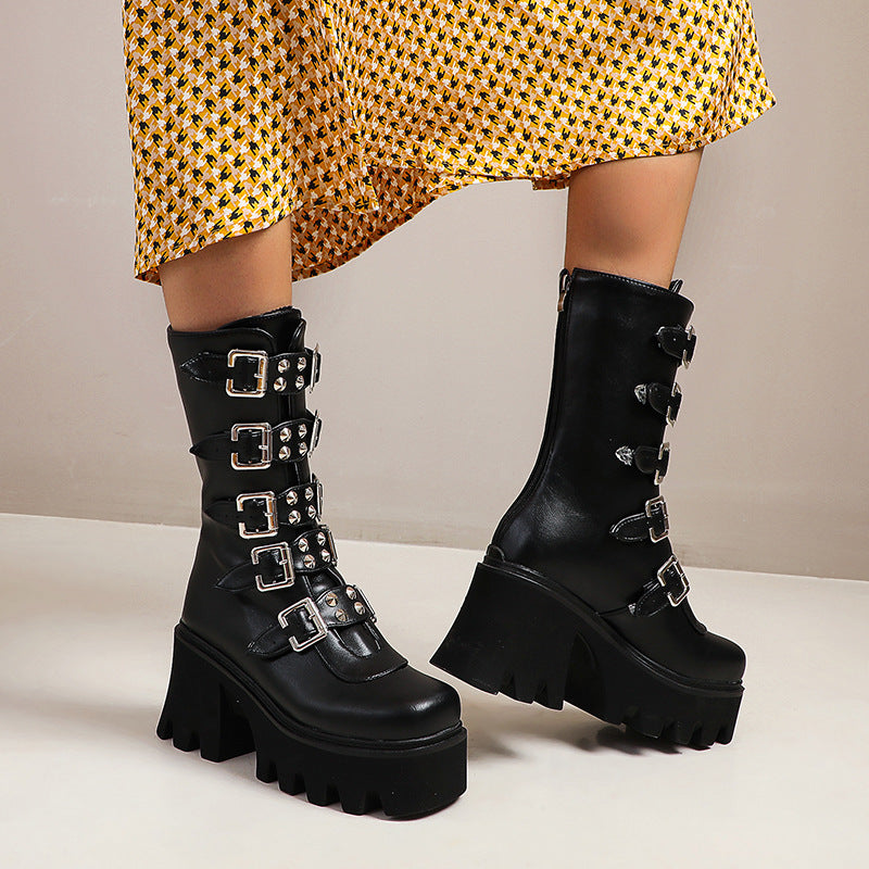 Bottes Gothique Punk Femme Modernes