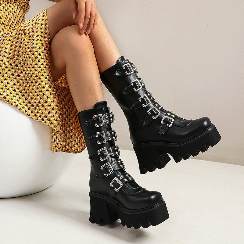 Bottes Gothique Punk Femme Modernes