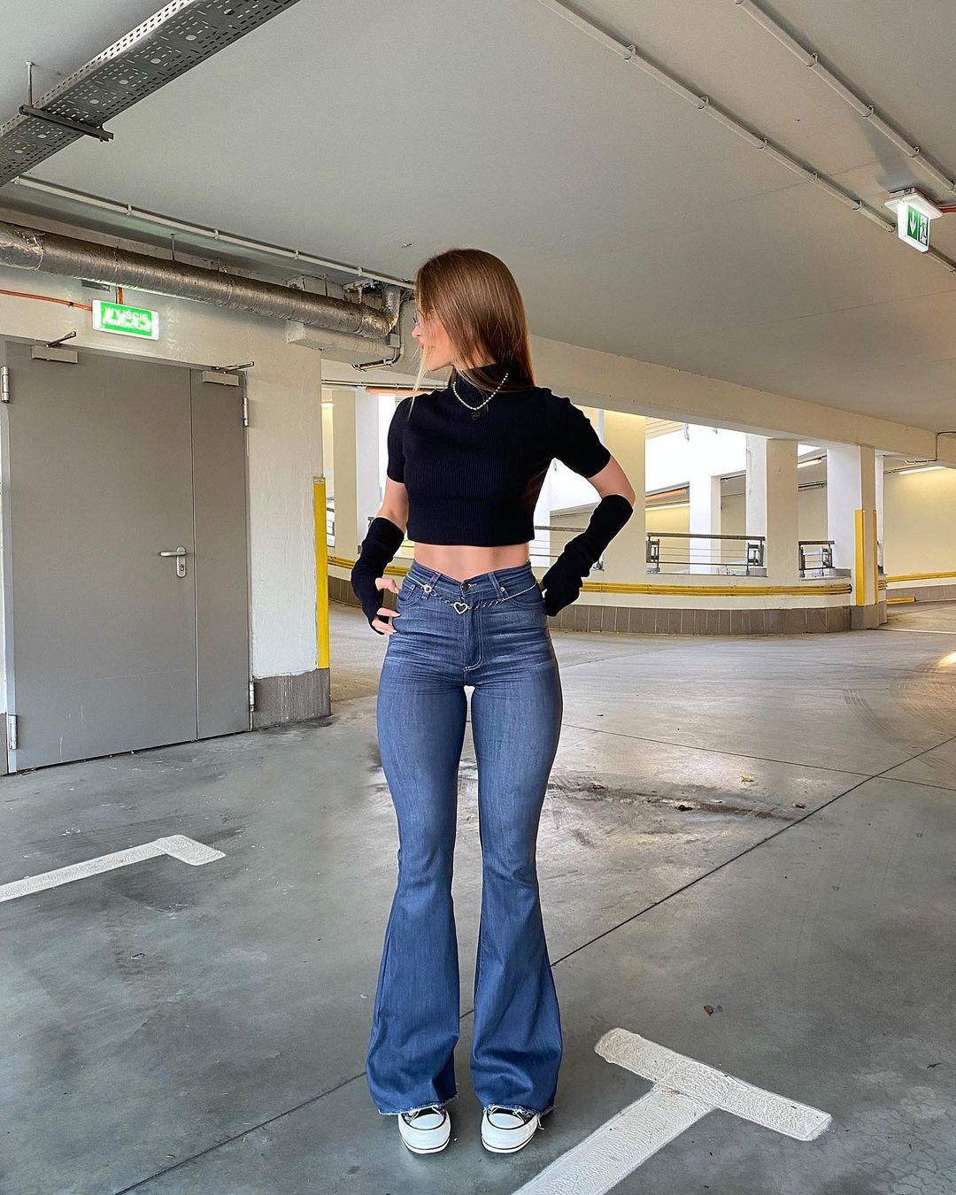 Pantalon évasé style rétro pour femme