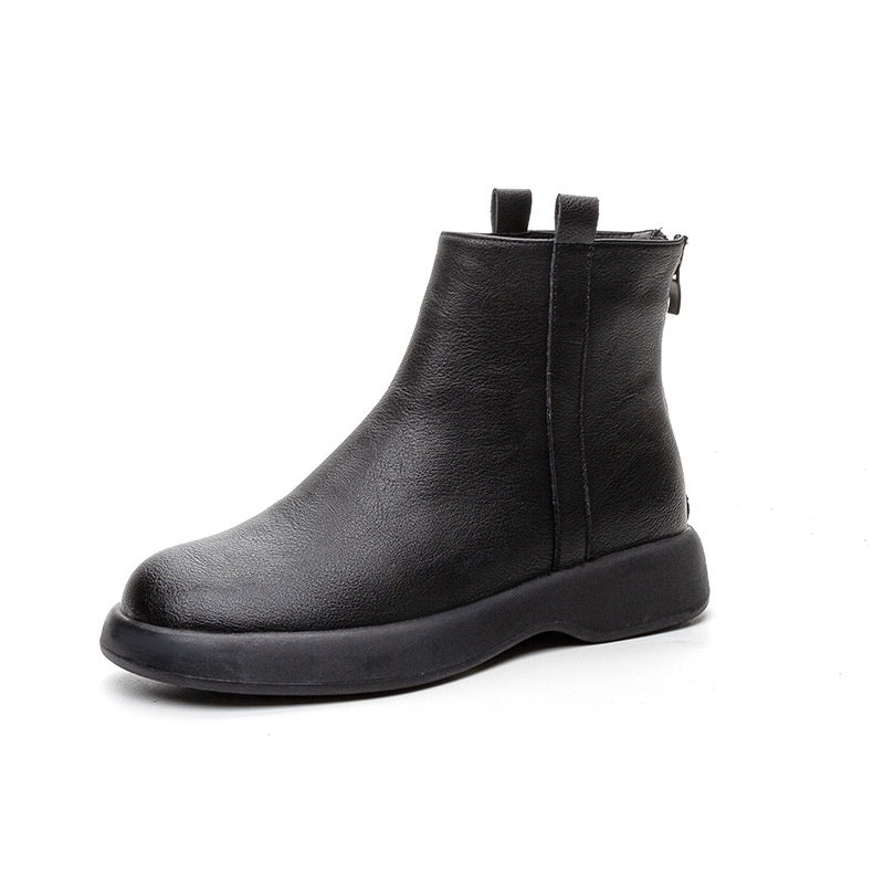Bottines plates d'hiver doublées de molleton