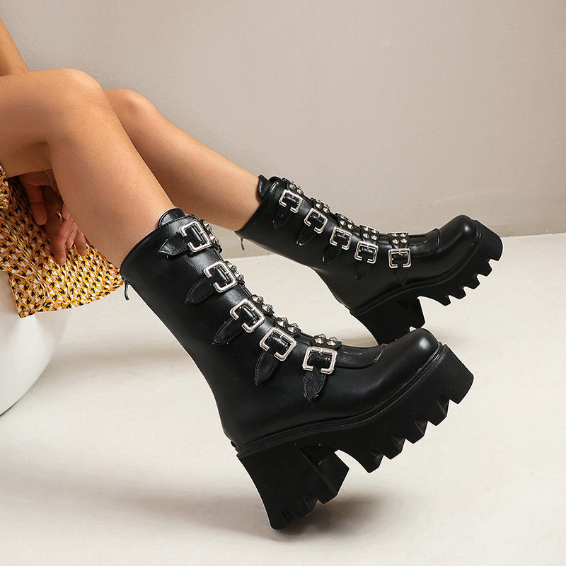Bottes Gothique Punk Femme Modernes