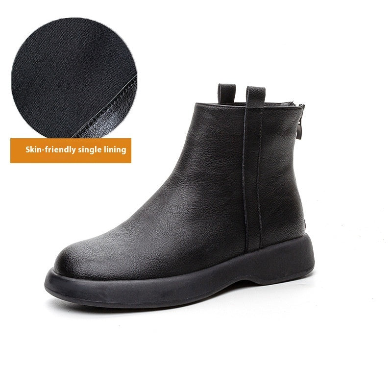 Bottines plates d'hiver doublées de molleton