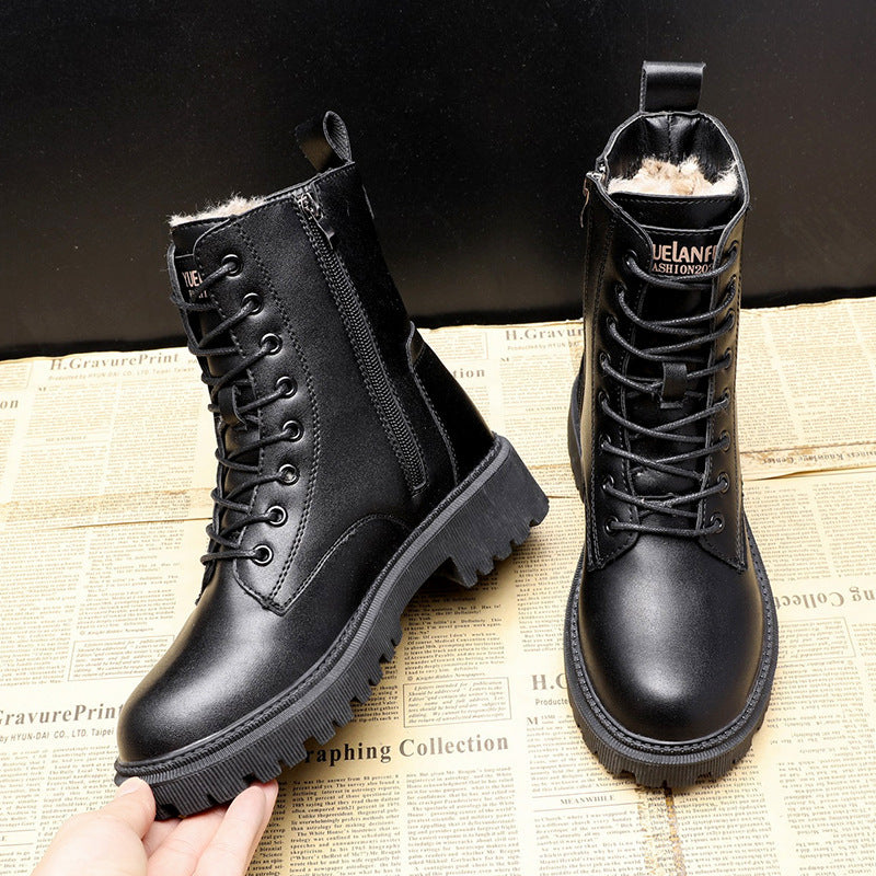 Bottes d'Hiver en Cuir Noir : Chaleur et Style pour l'Hiver