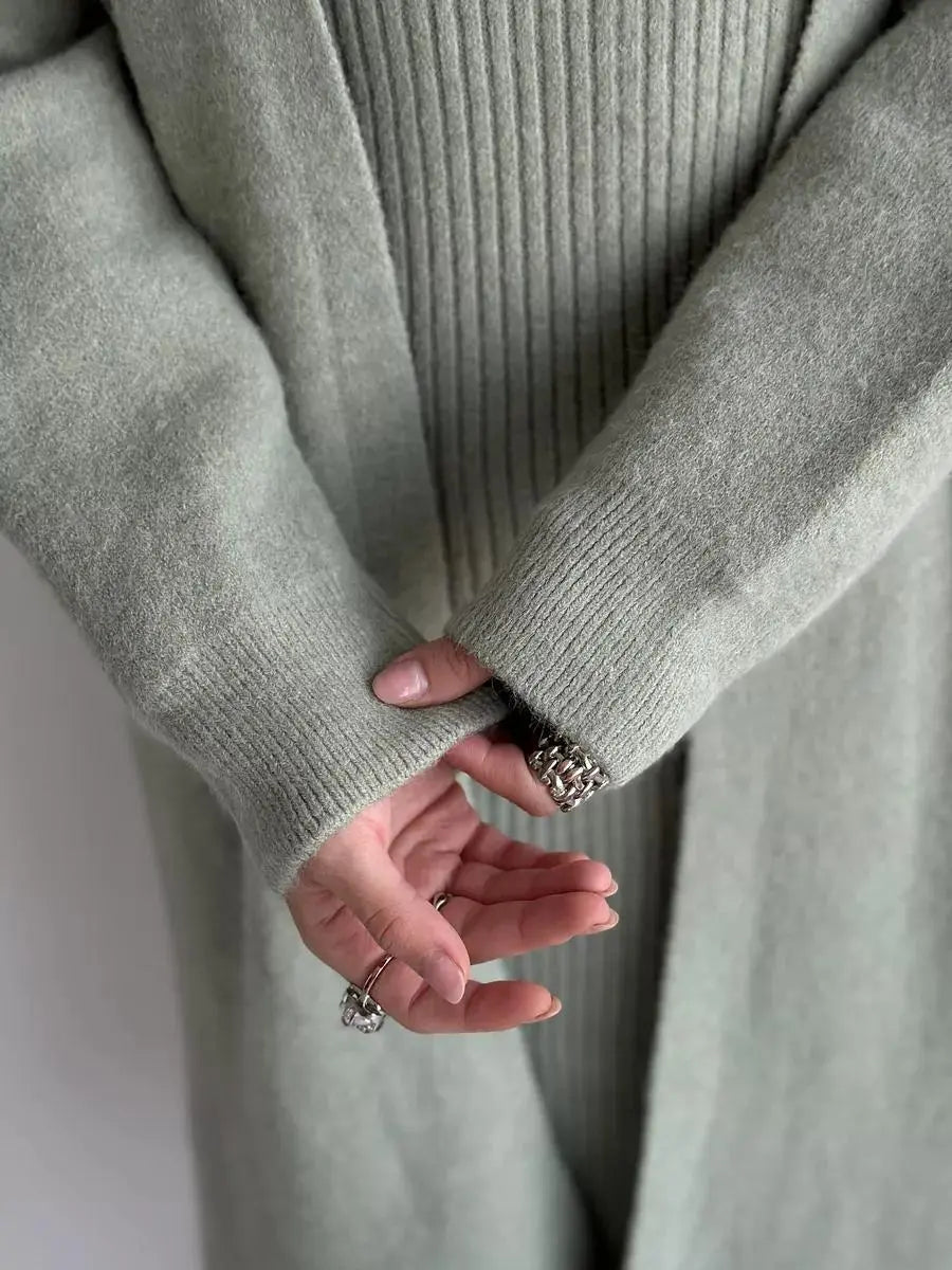 Sara | Robe longue élégante avec cardigan chaud