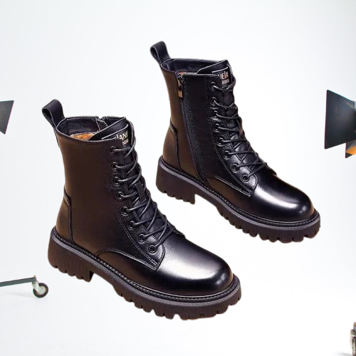 Bottes d'Hiver en Cuir Noir : Chaleur et Style pour l'Hiver