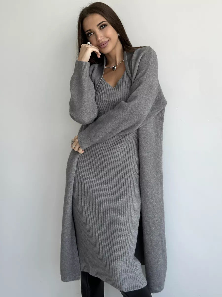 Sara | Robe longue élégante avec cardigan chaud