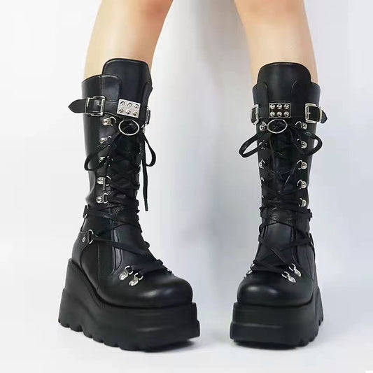 Bottes Martin  compensées style punk